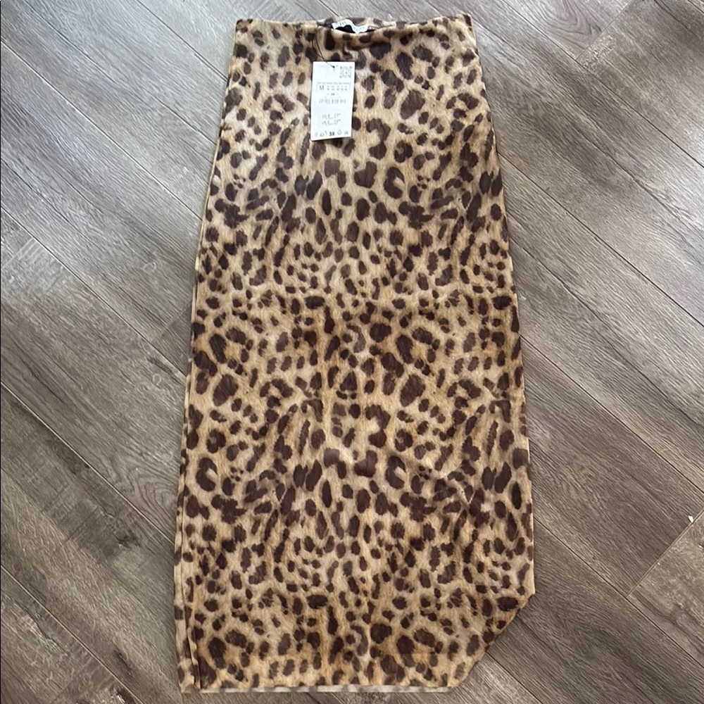 Zara Tan and Brown Maxi Pencil Skirt for Night Out